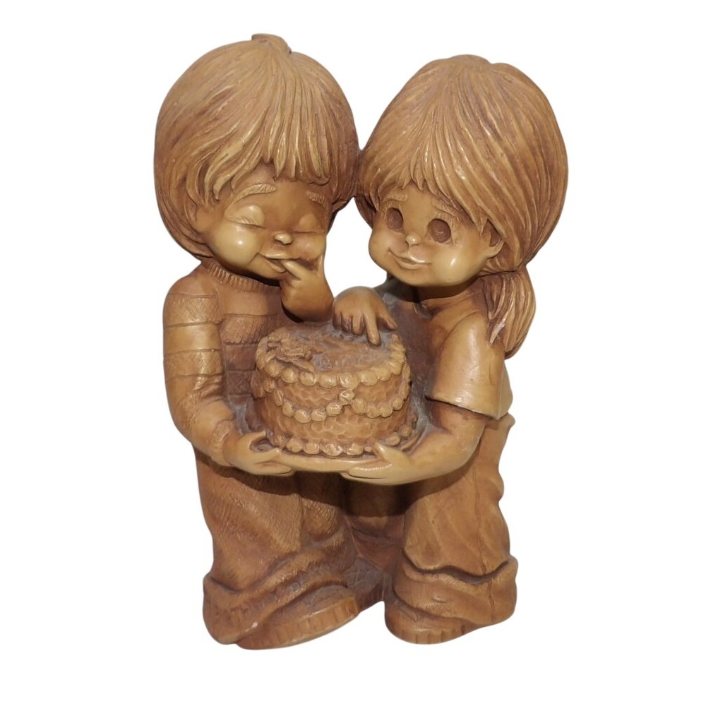 Vintage Faunakins Bill Mack Solar Statuary Children Birthday Cake Figurine 8.5"